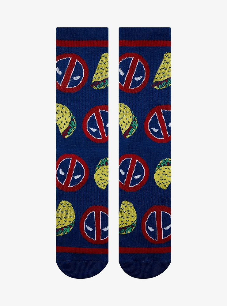 Marvel Deadpool Allover Print Crew Socks — BoxLunch Exclusive