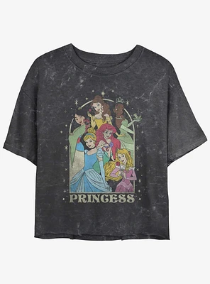 Disney Princesses Princess Arch Girls Mineral Wash Crop T-Shirt
