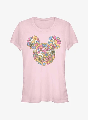 Disney Mickey Mouse Floral Head Girls T-Shirt