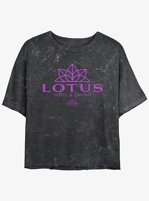 Disney Percy Jackson And The Olympians Lotus Hotel & Casino Logo Mineral Wash Girls Crop T-Shirt