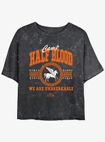 Disney Percy Jackson And The Olympians Camp Half Blood Collegiate Mineral Wash Girls Crop T-Shirt