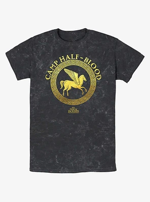 Disney Percy Jackson And The Olympians Camp Half Blood Emblem Logo Mineral Wash T-Shirt
