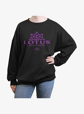 Disney Percy Jackson And The Olympians Lotus Hotel & Casino Logo Girls Oversized Sweatshirt