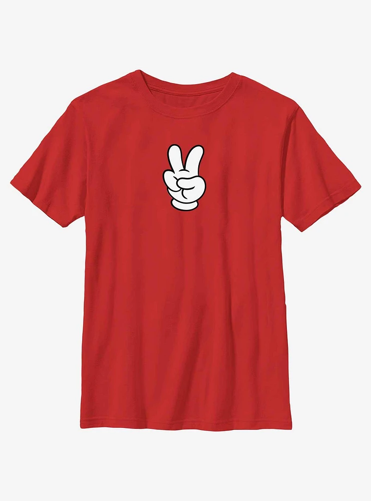 Disney Mickey Mouse Peace Hand Youth T-Shirt