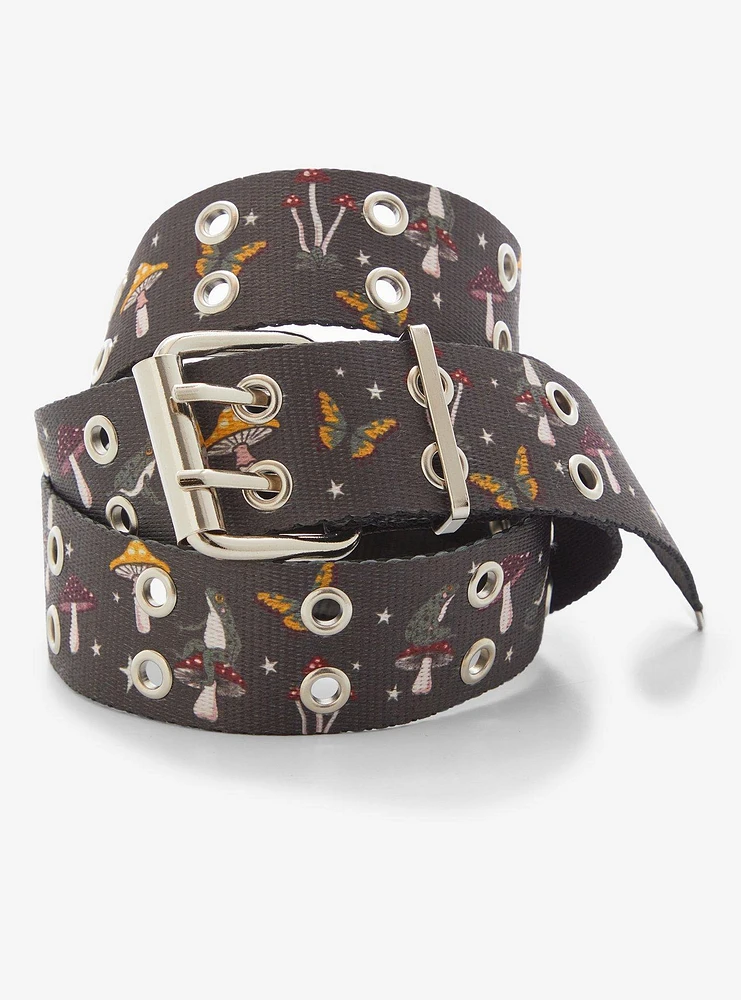 Frog Mushroom Forest Grommet Belt