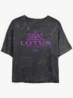 Disney Percy Jackson And The Olympians Lotus Hotel & Casino Logo Mineral Wash Womens Crop T-Shirt