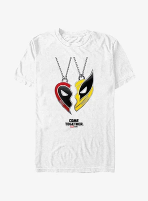 Marvel Deadpool & Wolverine Heart Friendship Necklace T-Shirt