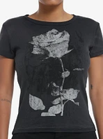 Faded Rose Ribbed Girls Baby T-Shirt