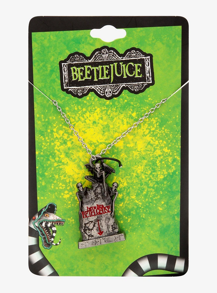 Beetlejuice Tombstone Pendant Necklace