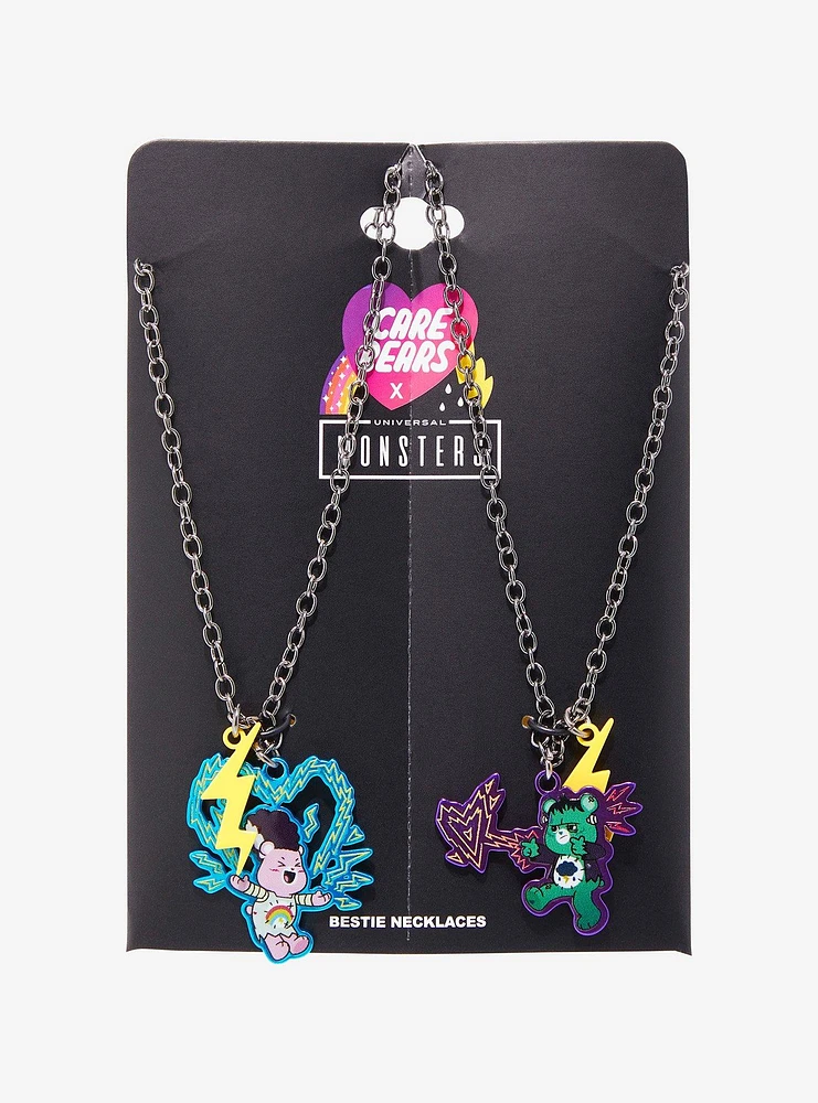 Care Bears x Universal Monsters Frankenstein Monster & Bride Best Friend Necklace Set