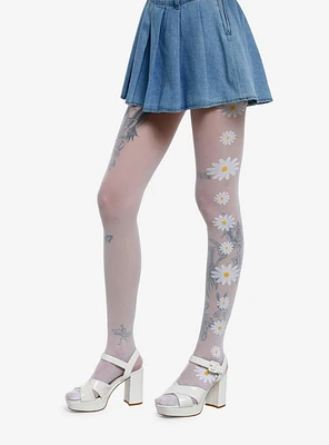 White Daisy Tights