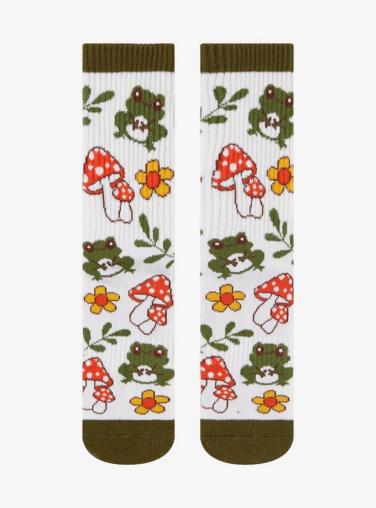 Mushroom Frog Crew Socks