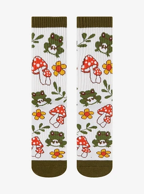 Mushroom Frog Crew Socks