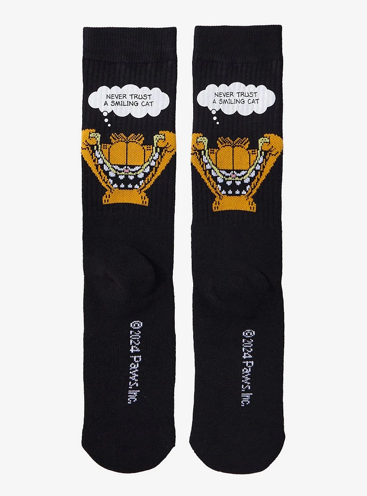 Garfield Never Trust A Smiling Cat Crew Socks