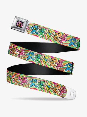 Grateful Dead Dancing Bears Swirl Seatbelt Belt