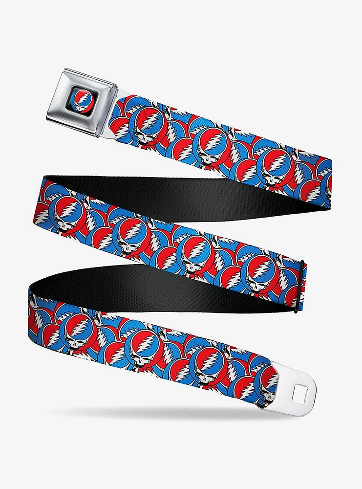 Grateful Dead Steal Your Face Logo Stacked Seatbelt Belt