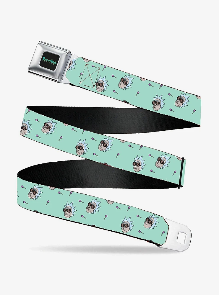 Rick And Morty Lollipop Pose Teal Seatbelt Belt