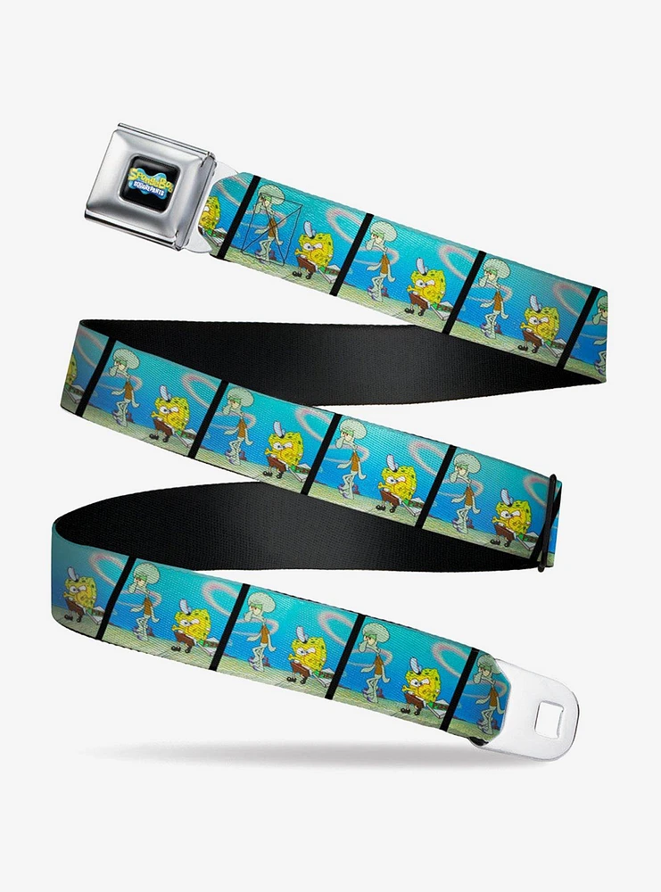 SpongeBob SquarePants And Squidward Pizza Scene Pose Blocks Seatbelt Belt