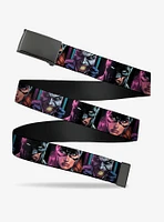 DC Comics Batman Batgirl And Joker Comic Book Face Close Ups Flip Web Belt