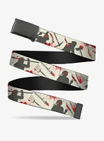 Friday The 13th Weapons And Character Icons Collages Flip Web Belt