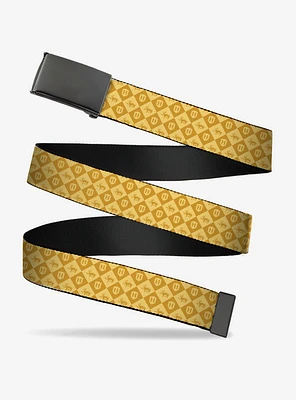 Harry Potter Hufflepuff Icons Checkers Flip Web Belt