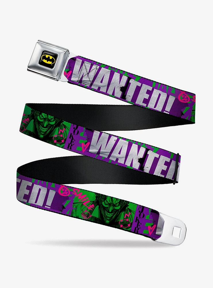 DC Comics The Joker Wanted Smiling Pose And Graffitis Seatbelt Belt