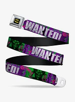 DC Comics The Joker Wanted Smiling Pose And Graffitis Seatbelt Belt