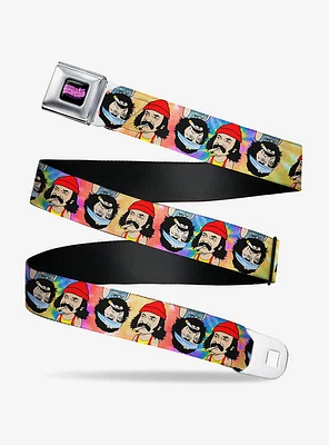 Cheech & Chong Homies Dreamland Pose Flip Tie Dye Multi Seatbelt Belt