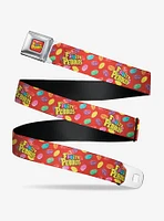 The Flintstones Post Fruity Pebbles Logo And Cereal Scattered Seatbelt Belt