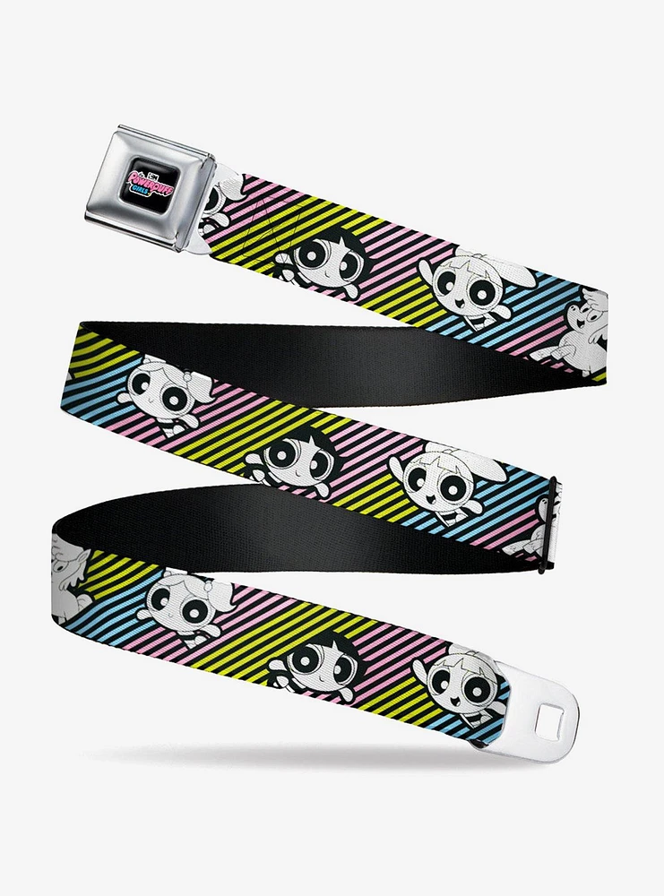 The Powerpuff Girls And Donny Stripe Multi Pastel Seatbelt Belt