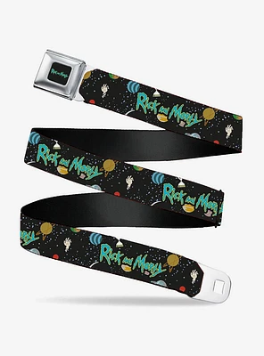 Rick And Morty Title Logo Space Seatbelt Belt