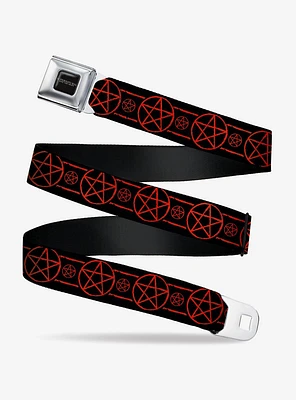 Supernatural Pentagram Icon Stripe Seatbelt Belt