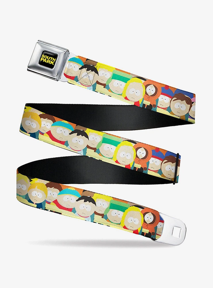 South Park School Kids Faces Stacked Seatbelt Belt