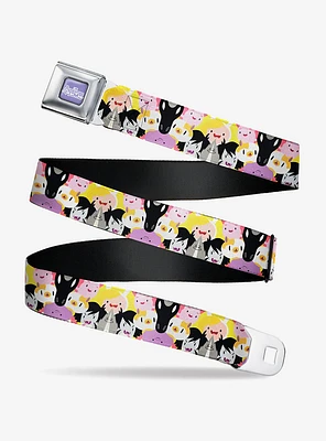 Adventure Time Characters Stacked Seatbelt Belt