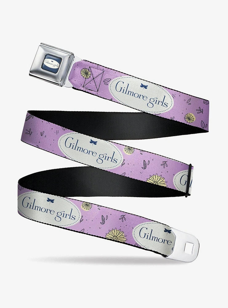 Gilmore Girls Title Logo And Flower Petals Lavender Seatbelt Belt