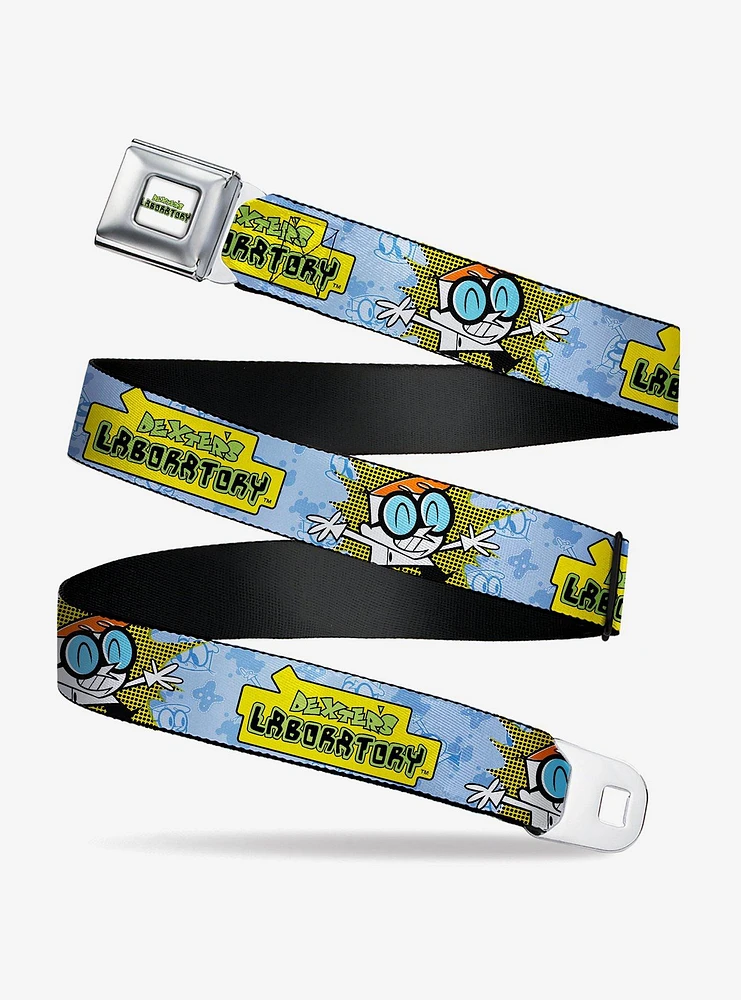 Dexter's Laboratory Title Logo And Pose Seatbelt Belt