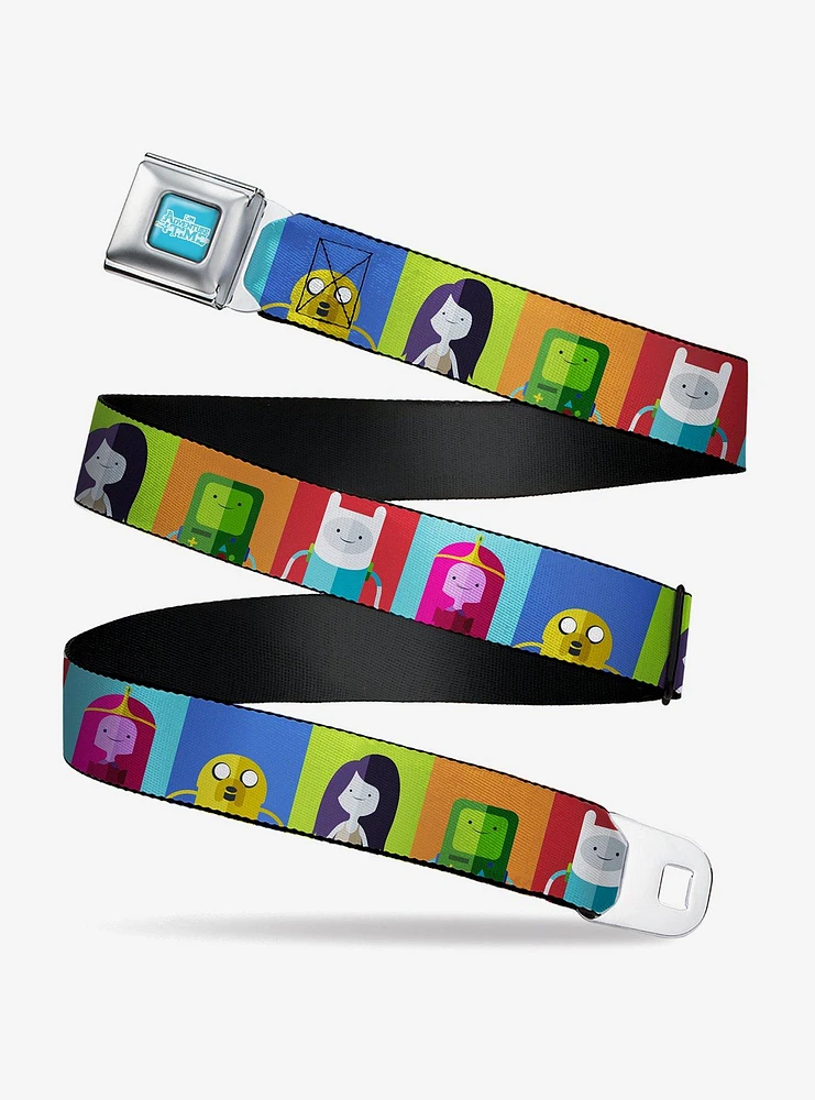 Adventure Time Five Character Pose Color Blocks Seatbelt Belt