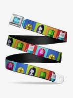 Adventure Time Five Character Pose Color Blocks Seatbelt Belt