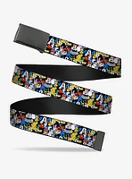 Disney Mickey And Friends Sensational Six Poses Stacked Flip Web Belt