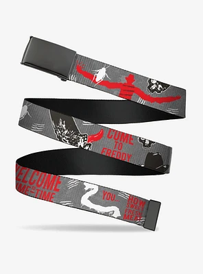 A Nightmare On Elm Street Freddy Icons Quotes Collage Flip Web Belt