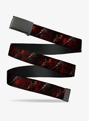 A Nightmare On Elm Street Freddy Hand Scratchings Flip Web Belt