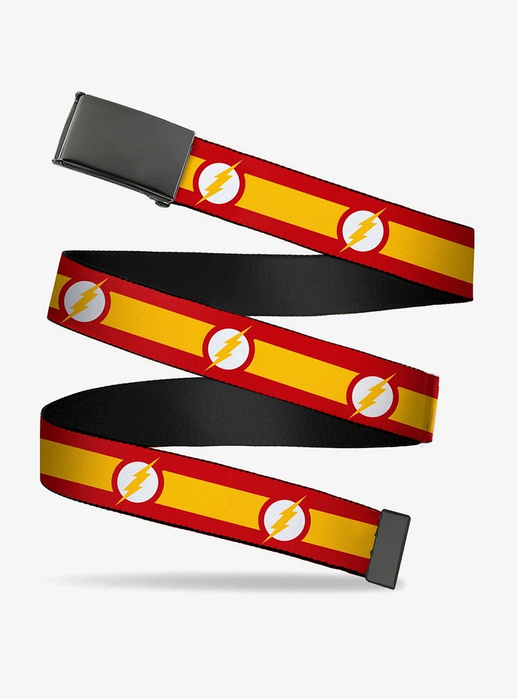 DC Comics The Flash Logo Stripe Flip Web Belt