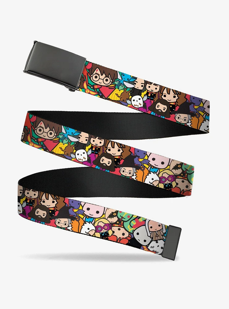 Harry Potter Chibi Charms Characters Stacked Flip Web Belt