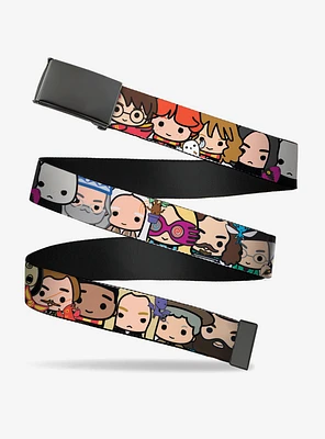 Harry Potter Chibi Charm Character Faces Close Up Flip Web Belt