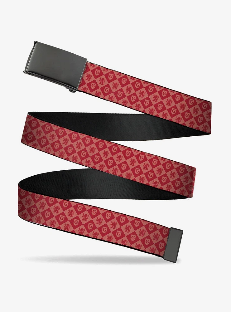 Harry Potter Gryffindor Icons Checkers Flip Web Belt