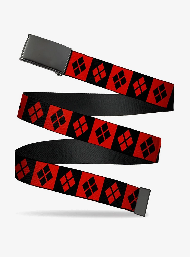 DC Comics Harley Quinn Diamond Blocks Flip Web Belt