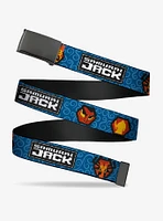 Samurai Jack Title Logo And Icons With Swirl Flip Web Belt