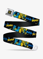 DC Comics Batman Poses And Logo Collage Seatbelt Belt