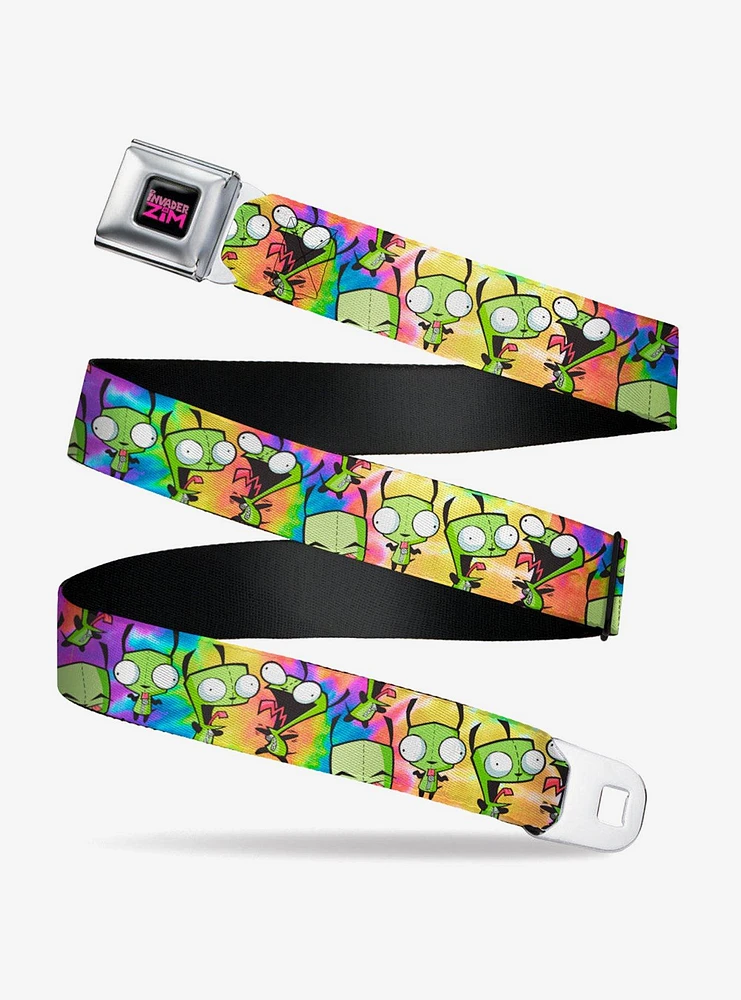 Invader Zim GIR Poses Scattered Tie Dye Seatbelt Belt