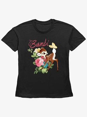 Disney Bambi Butterfly Friend Womens Straight Fit T-Shirt